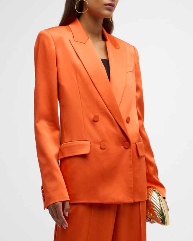 Norah Peak-Lapel Double-Breasted Blazer