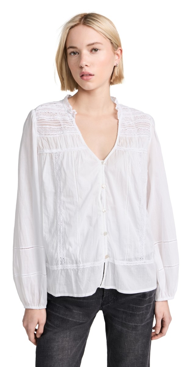 Velvet Liam Blouse White