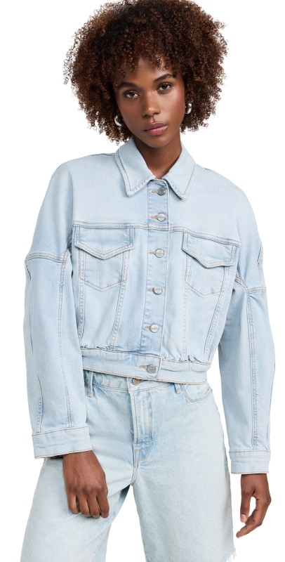 GANNI Tint Denim Bomber Jacket Tint Wash
