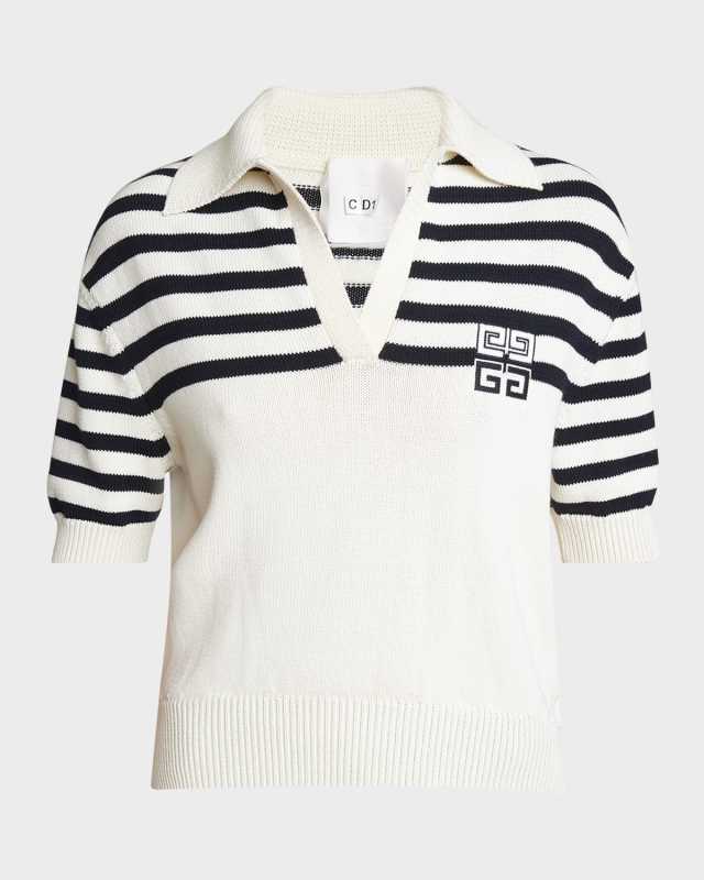 4G Logo Short-Sleeve Stripe Polo Sweat