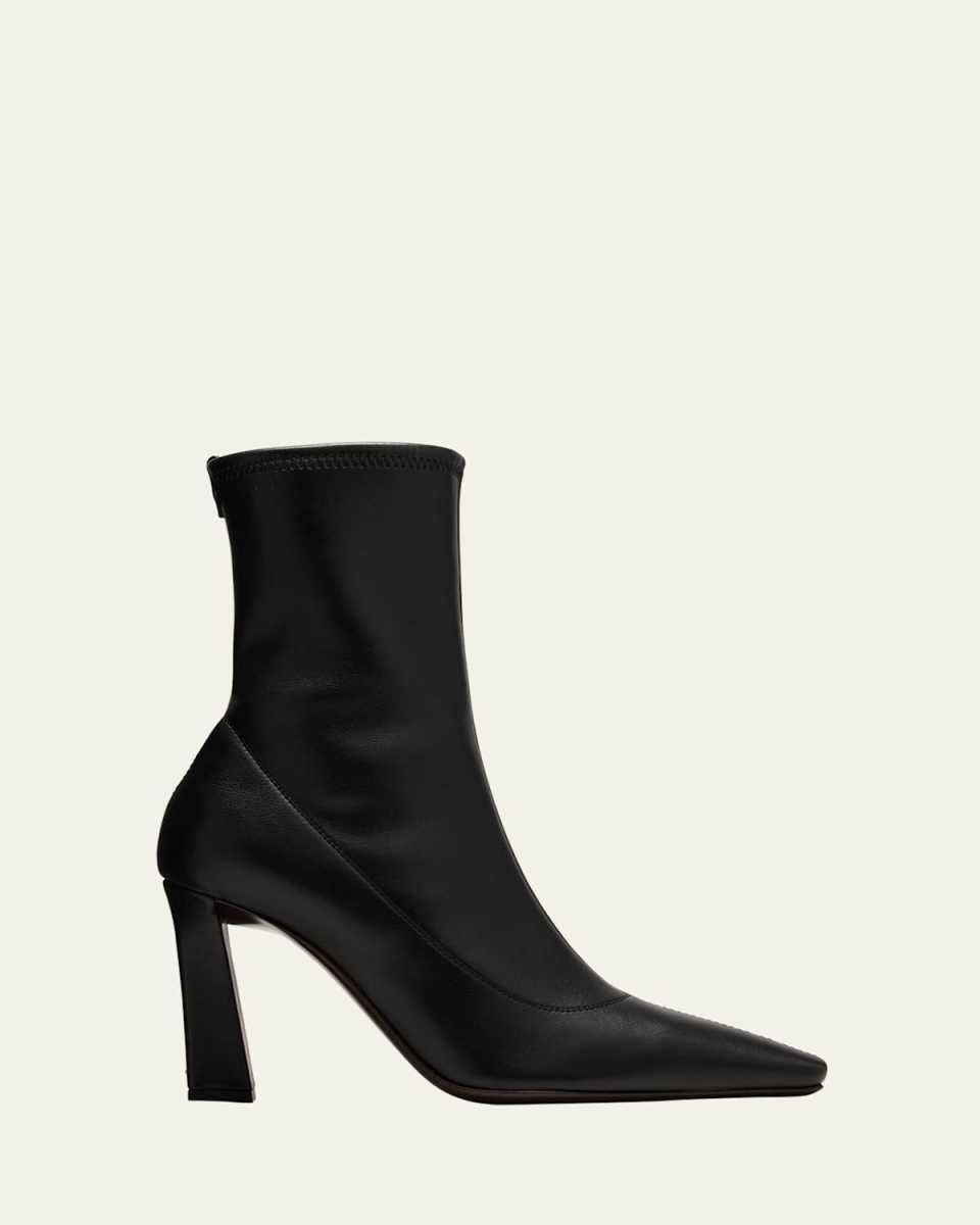 Barbaro Stretch Leather Ankle Booties
