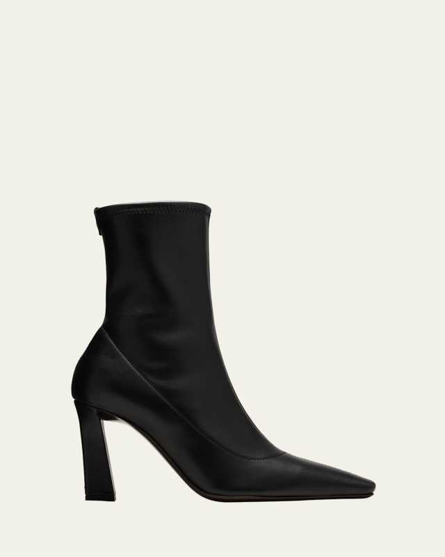 Barbaro Stretch Leather Ankle Booties