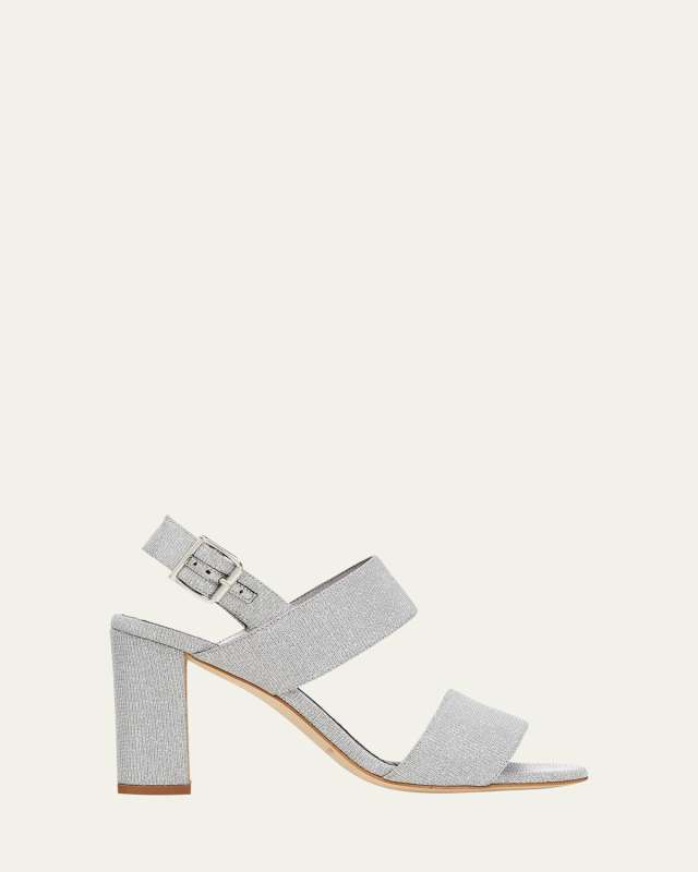 Khan Metallic Two Band Slingback Sandals