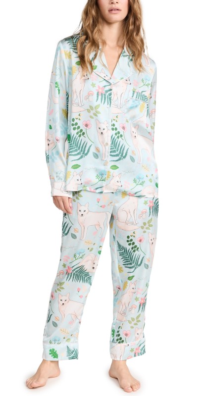 Karen Mabon Artic Fox Long PJ Set Ice Blue