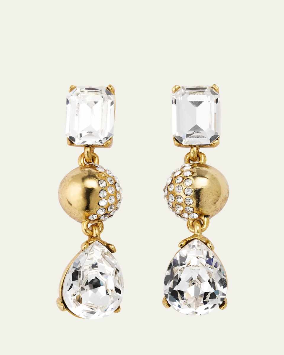 Half Pave Chadelier Earrings