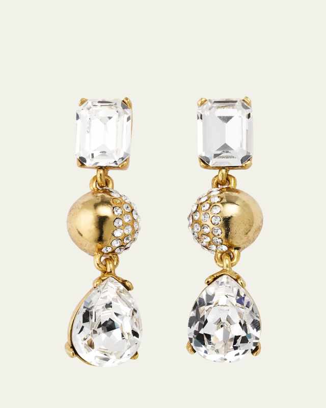 Half Pave Chadelier Earrings