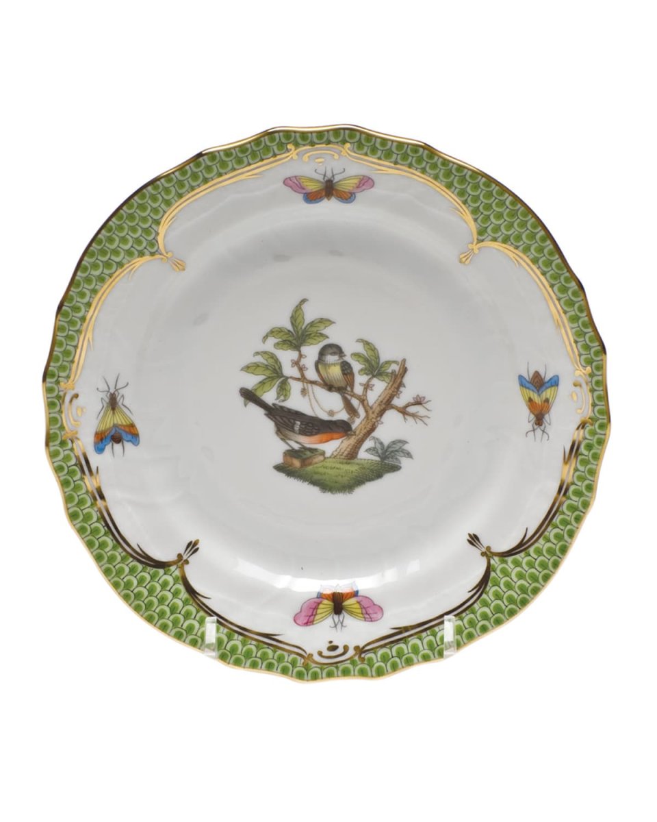 Rothschild Bird Green Motif 2 Bread & Butter Plate