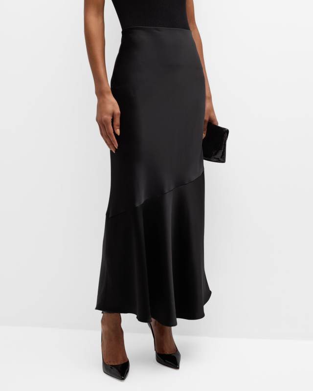 Terese Ankle-Length Satin Slip Skirt