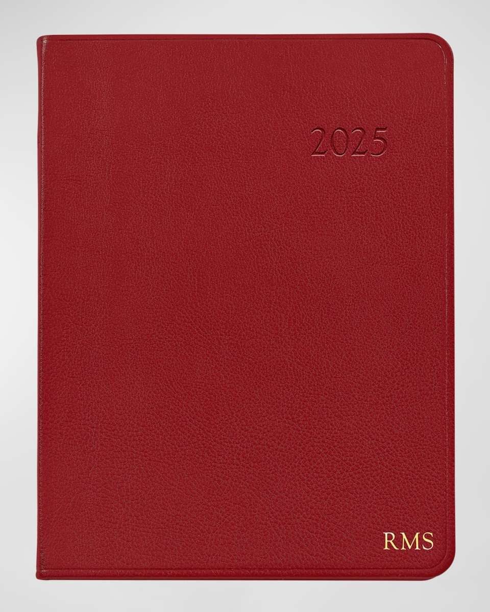 2025 Leather Desk Diary, Personalized