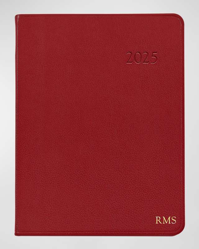 2025 Leather Desk Diary, Personalized