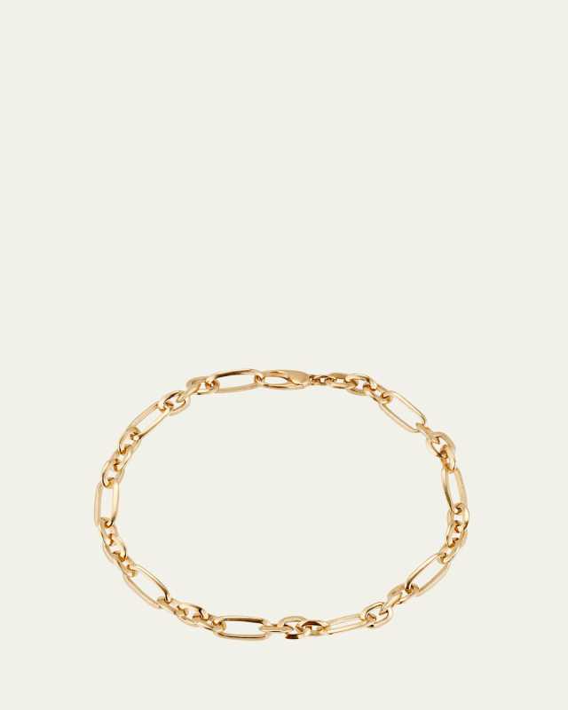 18K Yellow Gold Figaro Chain Link Bracelet
