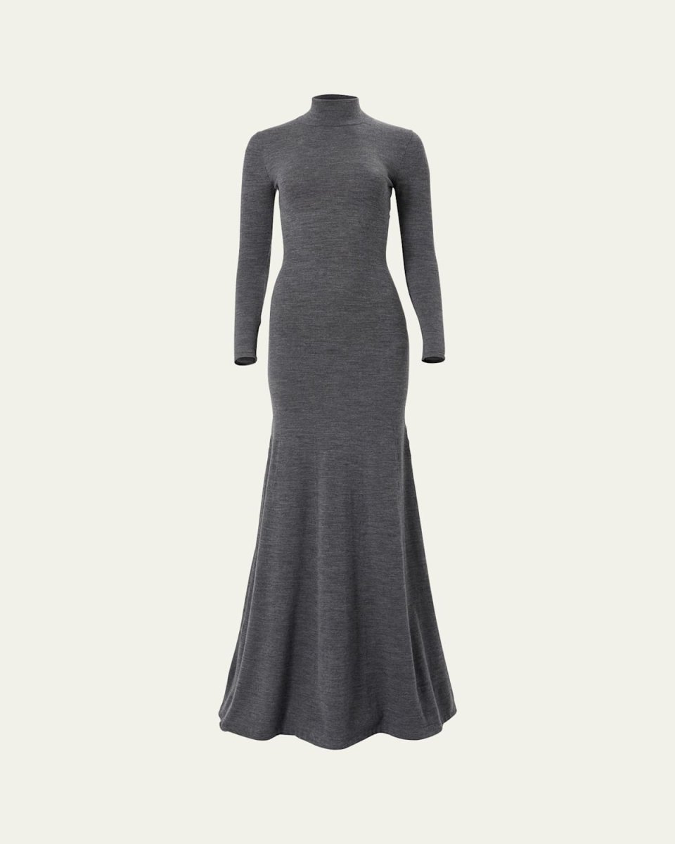 Turtleneck Long-Sleeve Gown