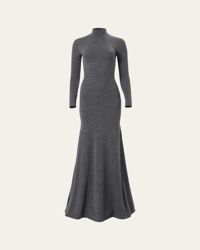 Turtleneck Long-Sleeve Gown