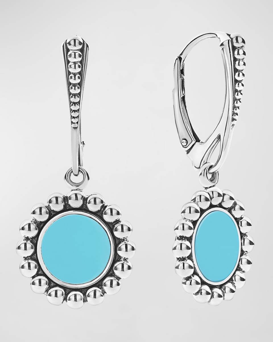 Maya Inlay Drop Earrings, Blue