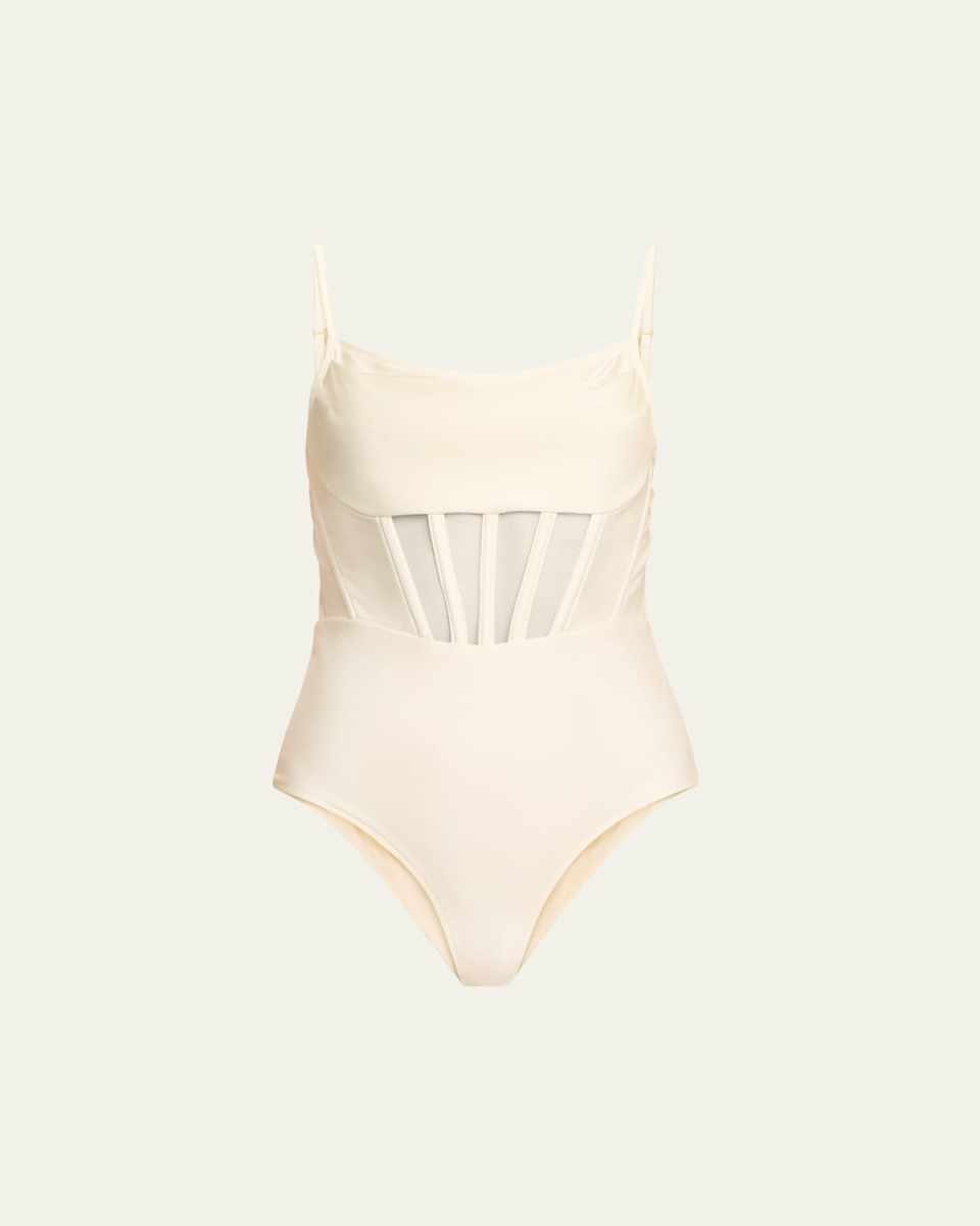 Corset Waist One-Piece Swimsuit
