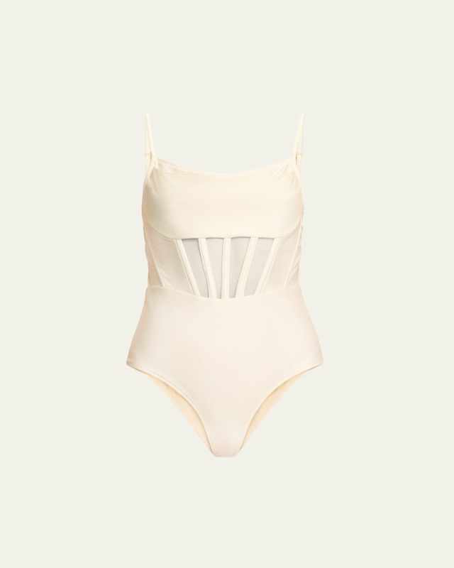 Corset Waist One-Piece Swimsuit