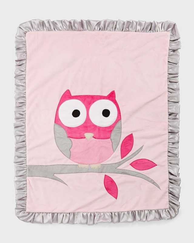 It's a Hoot Plush Blanket, Pink
