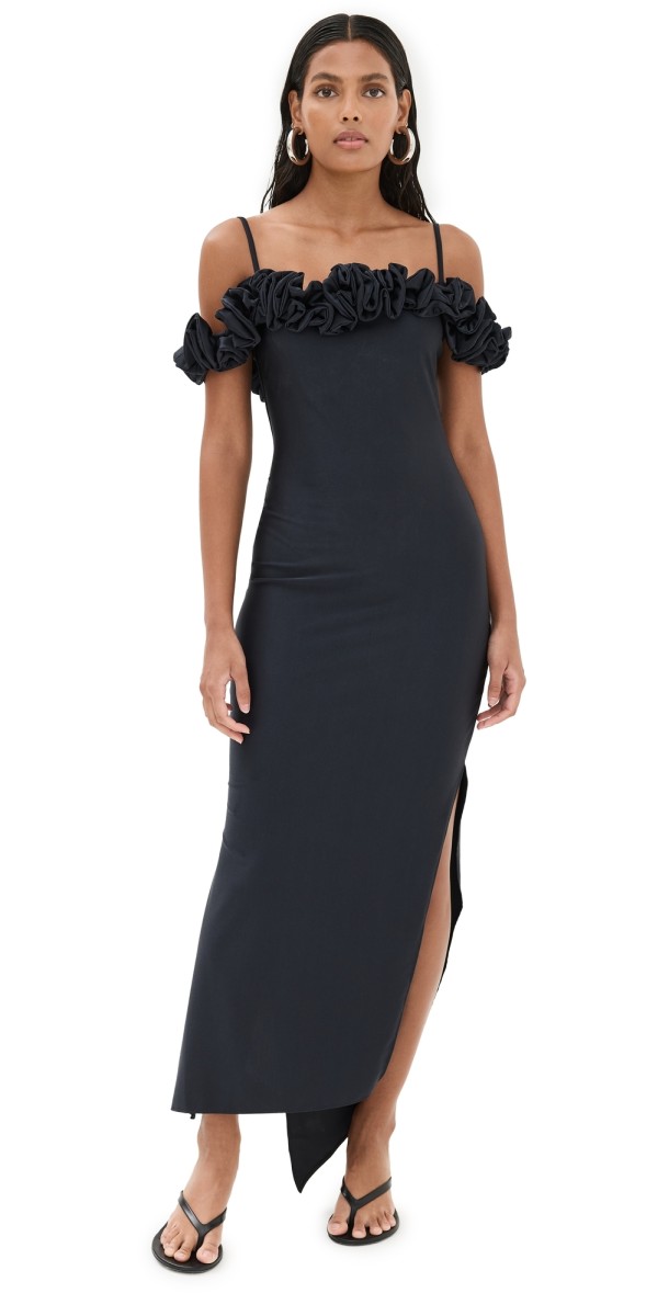 Coperni Ruffle Dress Black
