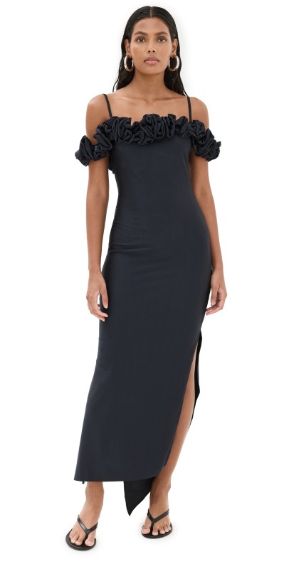 Coperni Ruffle Dress Black