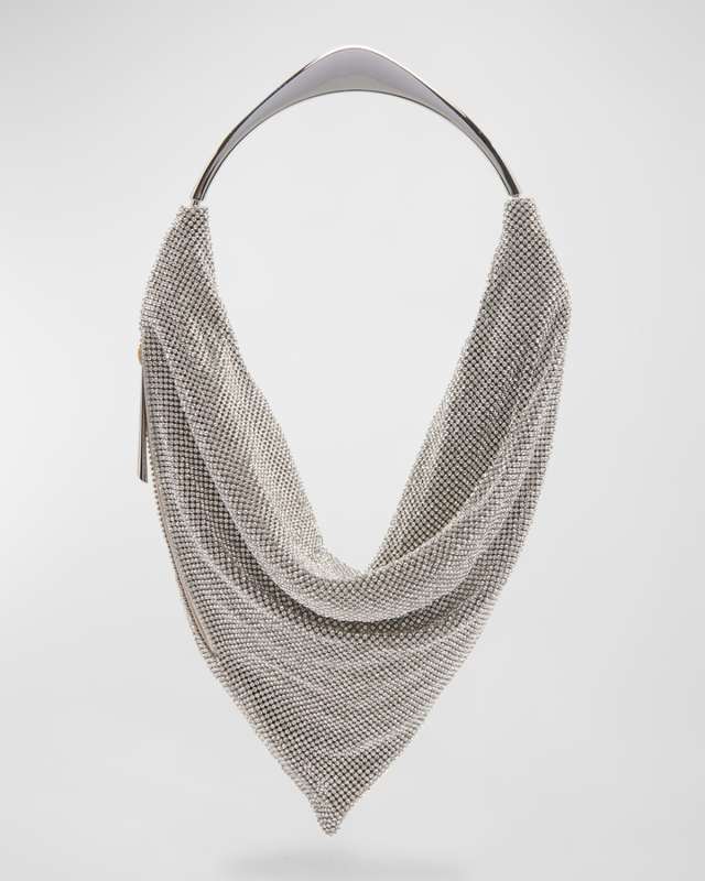 Ursolina Mesh Crystal Top-Handle Bag