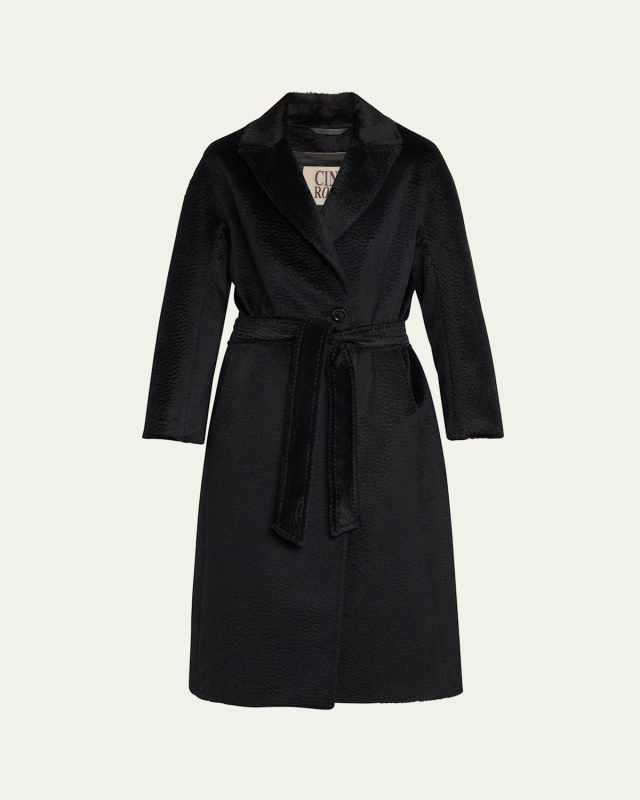 Single-Button Alpaca Wool Coat