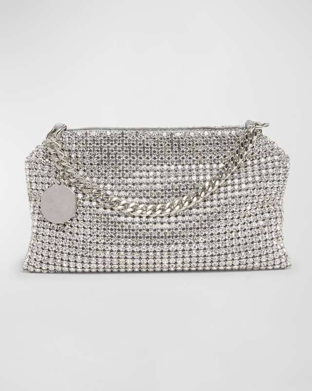 Allover Embellished Mesh Clutch Bag