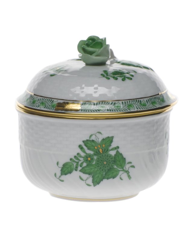 Chinese Bouquet Green Sugar Bowl