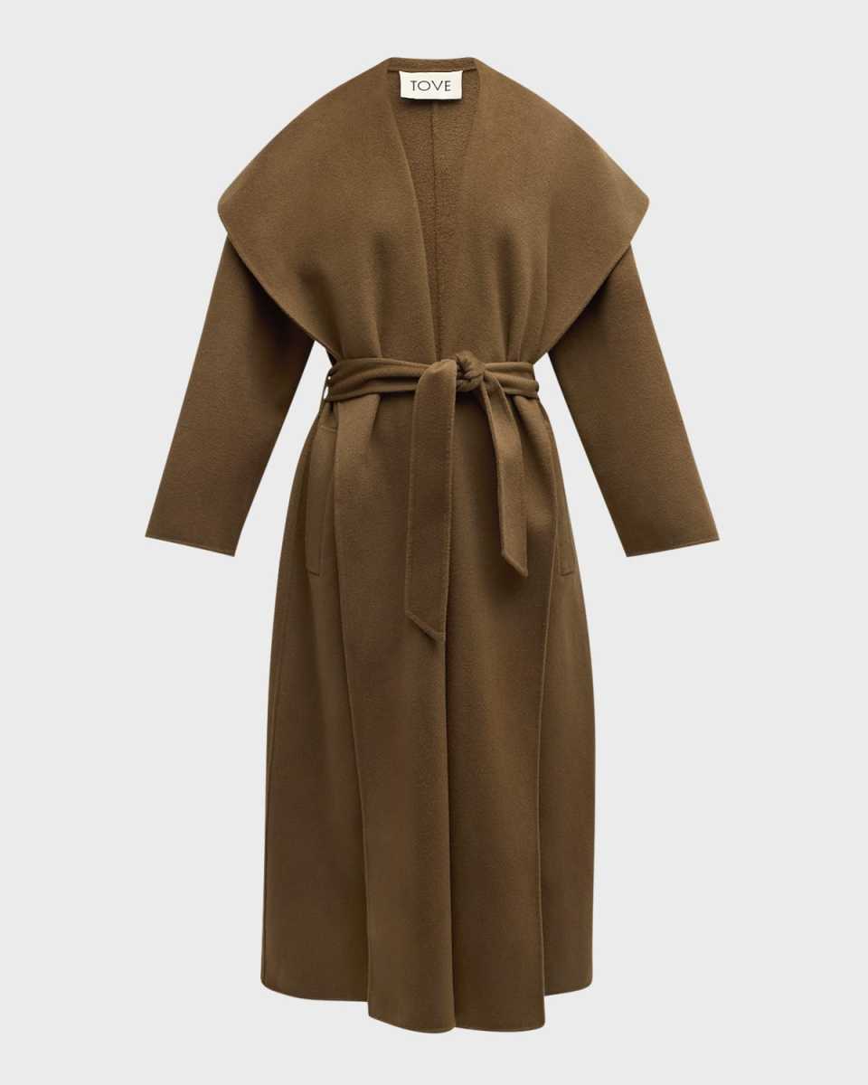 Ondine Wool Tie-Front Coat