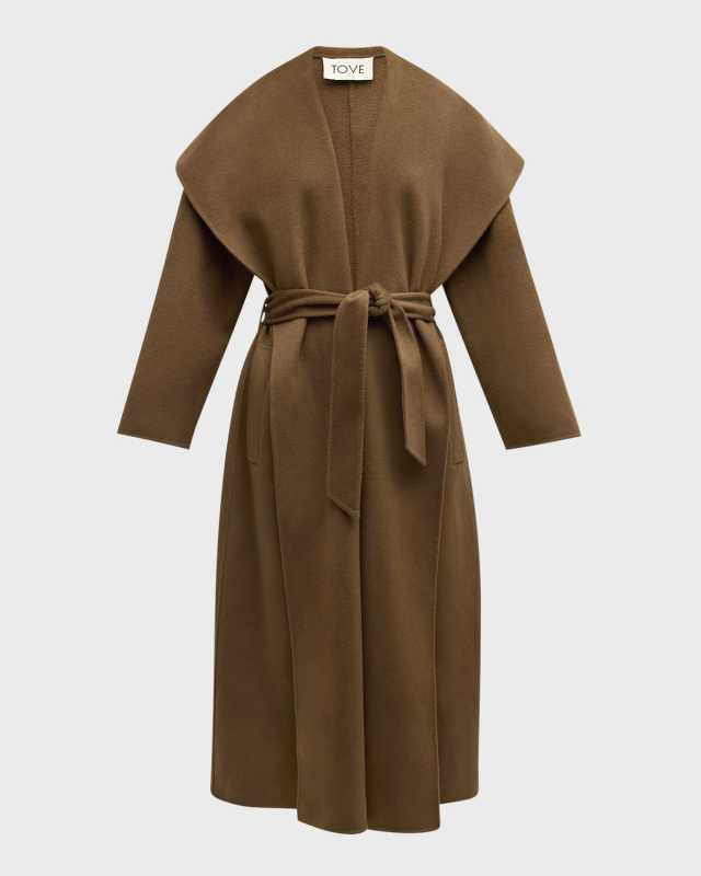 Ondine Wool Tie-Front Coat