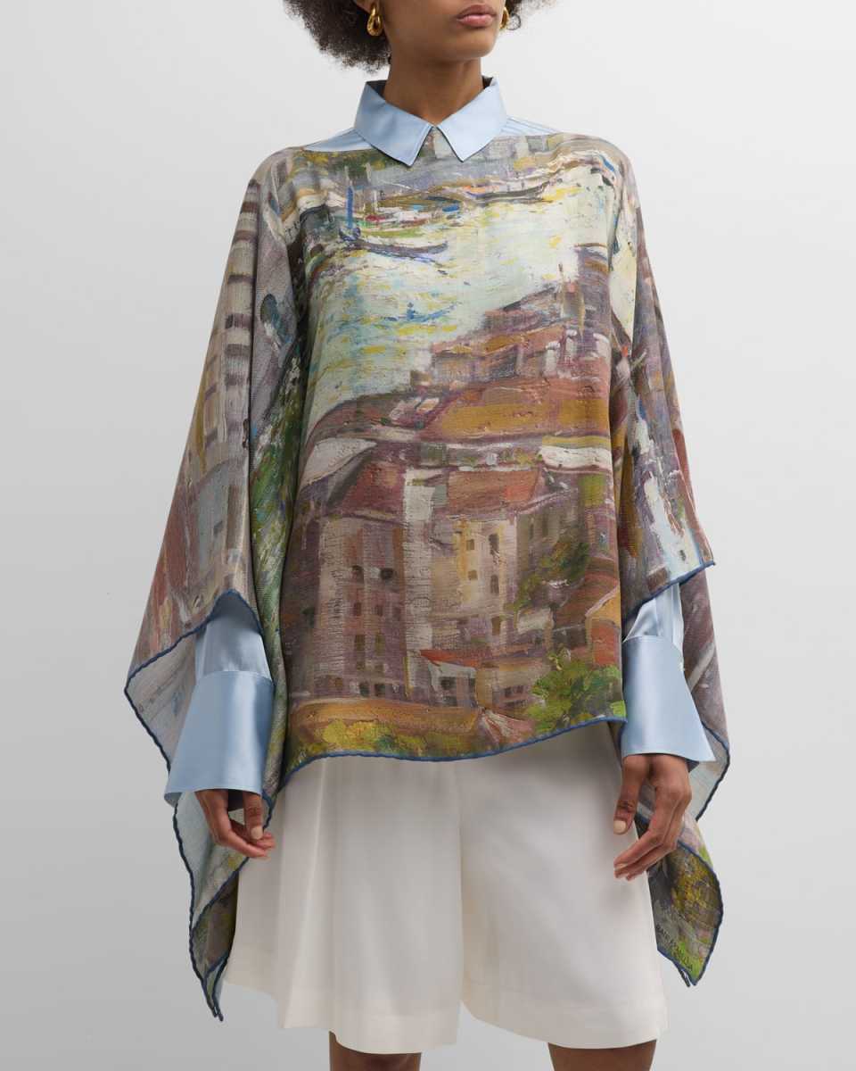 Venice Multicolor Cashmere-Blend Poncho