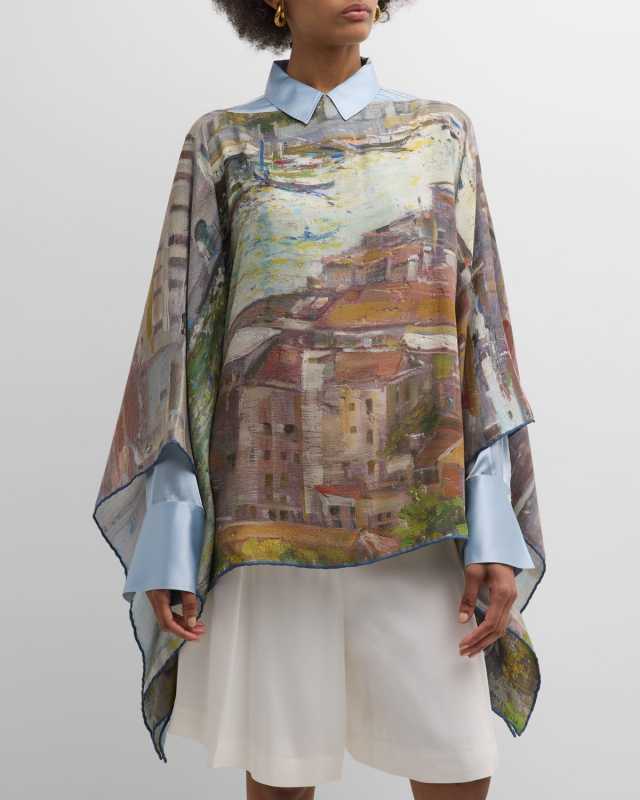 Venice Multicolor Cashmere-Blend Poncho