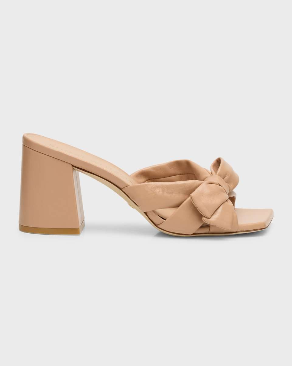 Sofia Leather Bow Mule Sandals
