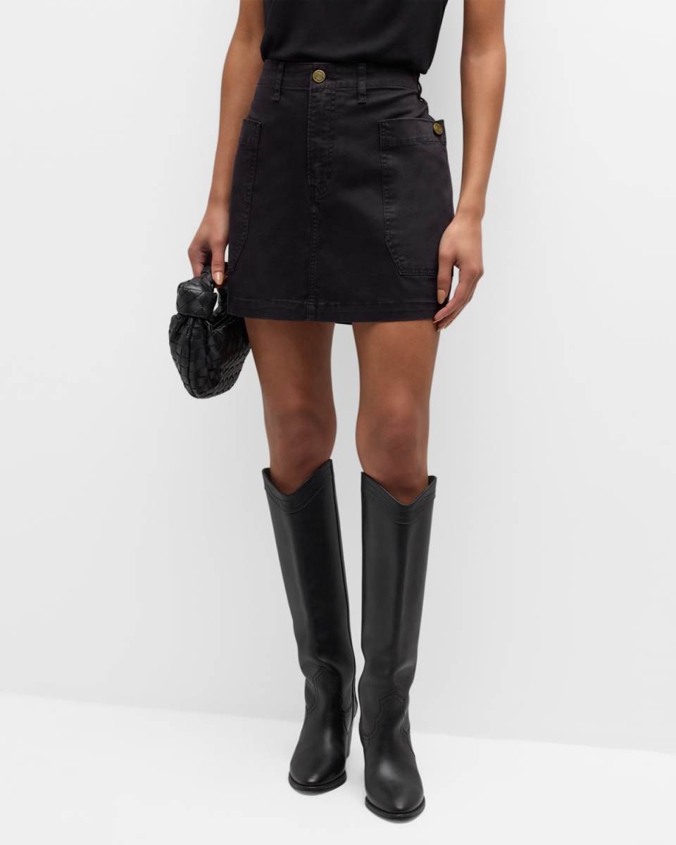 Denim Cargo Mini Skirt