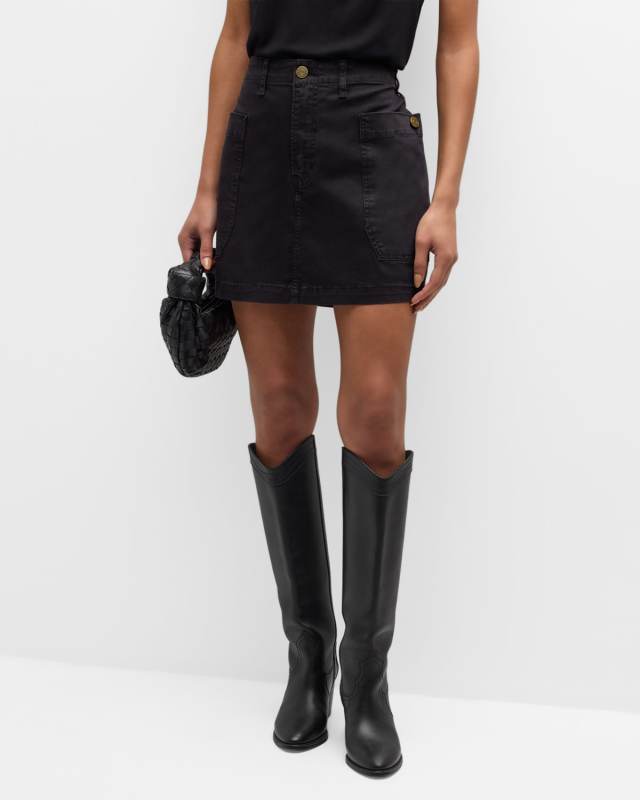 Denim Cargo Mini Skirt