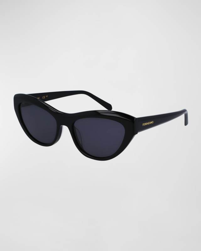 Sleek Logo Acetate Cat-Eye Sunglasses