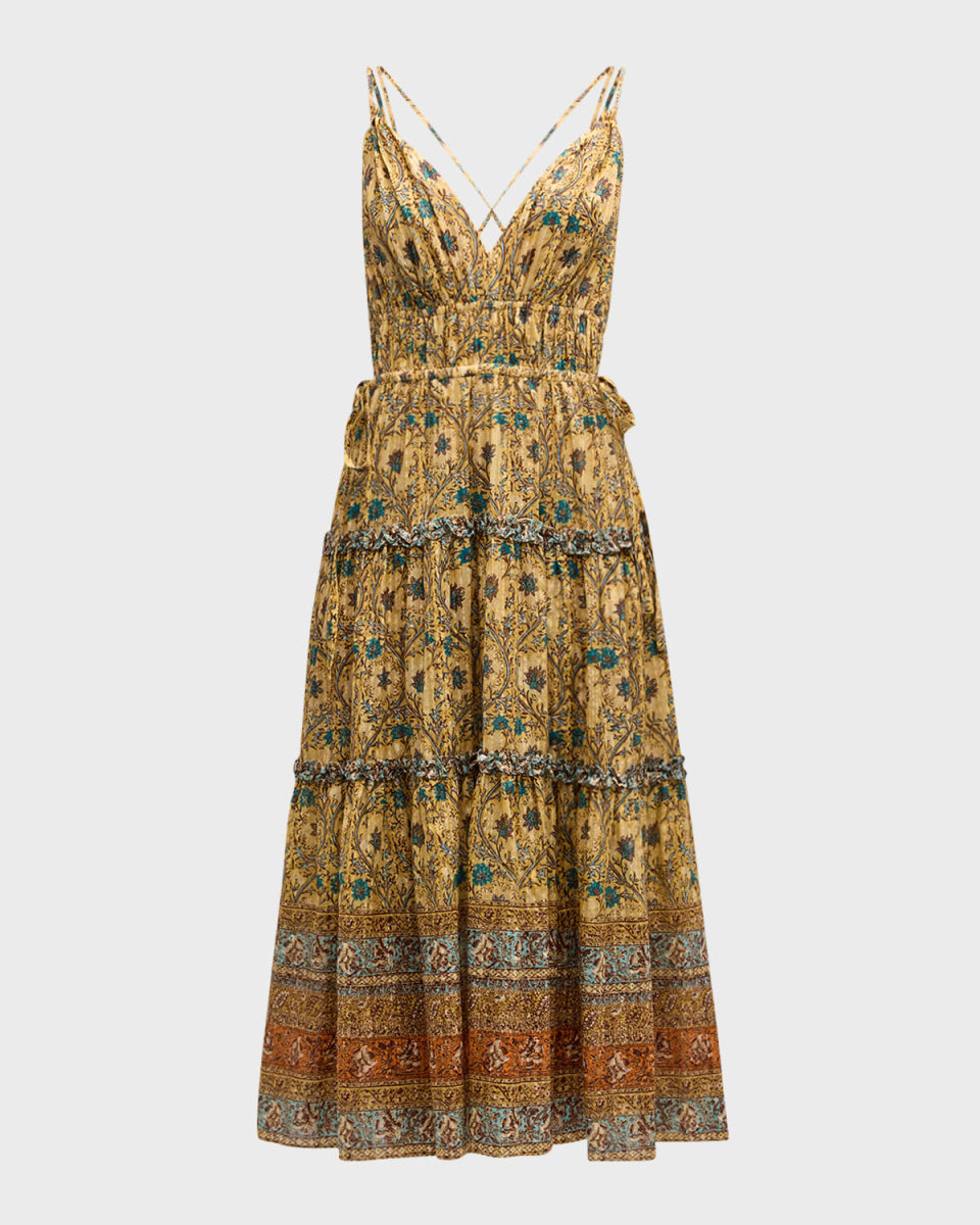 Rosa Printed A-Line Midi Dress