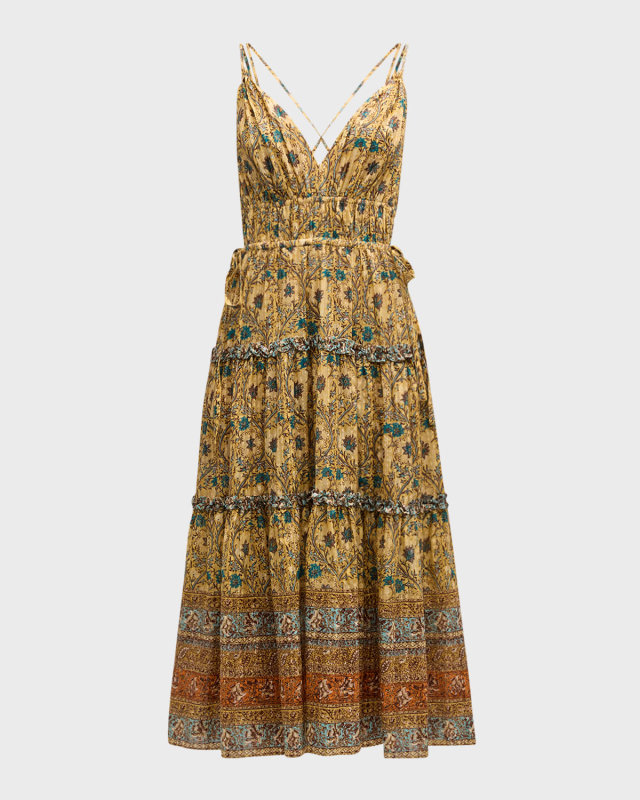 Rosa Printed A-Line Midi Dress