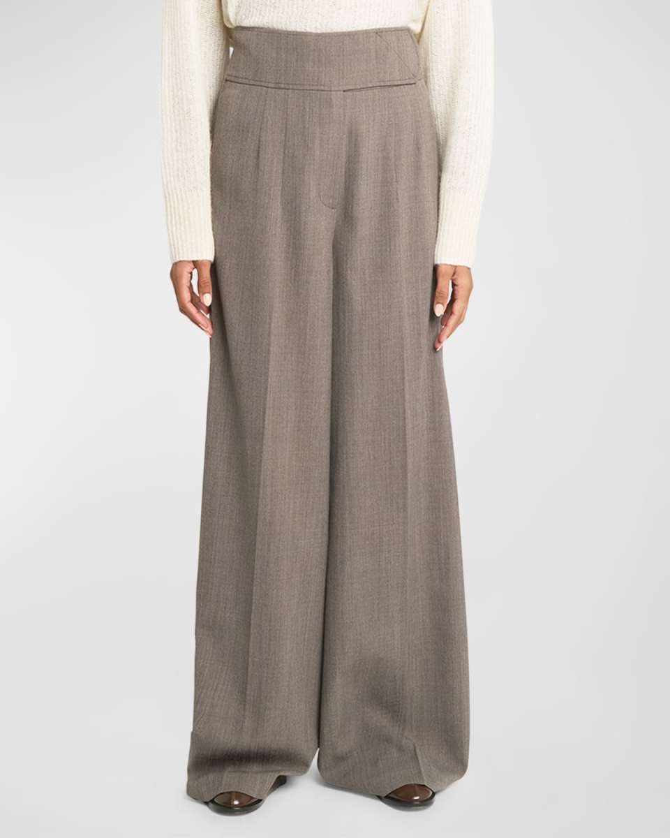 High-Rise Grip Strap Wide-Leg Pants