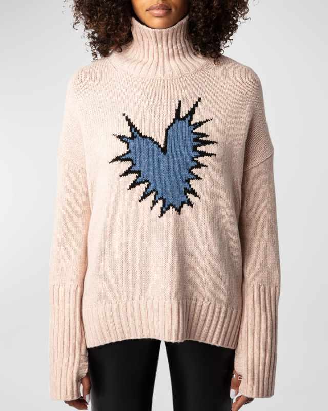 Alma Merino Wool Heart Spike Sweater