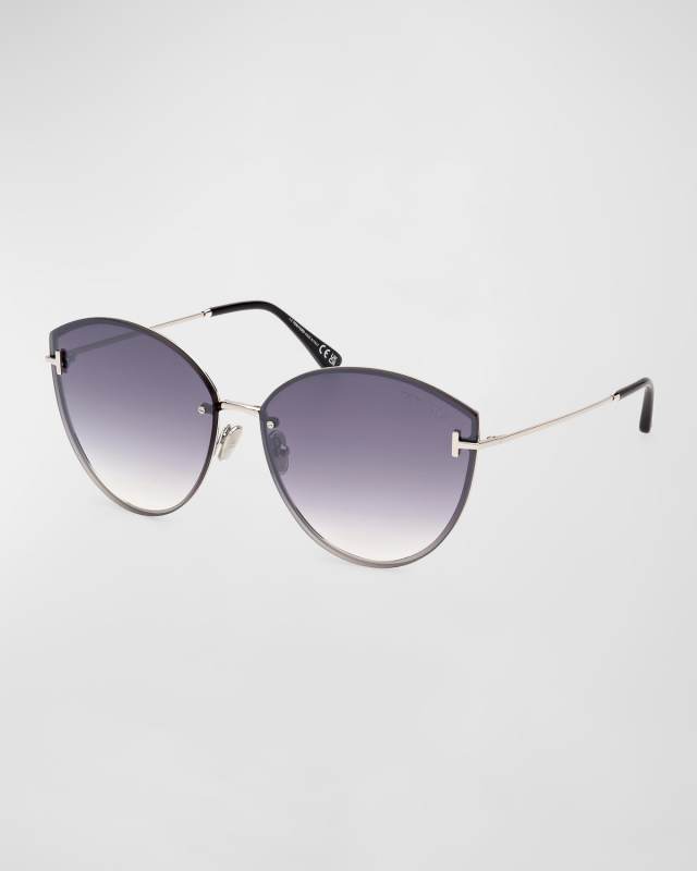 Evangeline Metal Cat-Eye Sunglasses