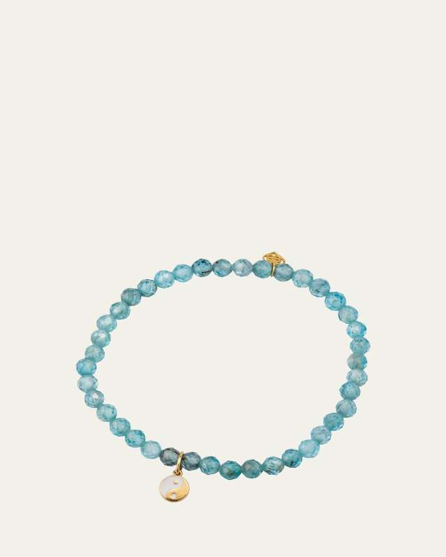 Girl's 14k Beaded Yin Yang Charm Bracelet