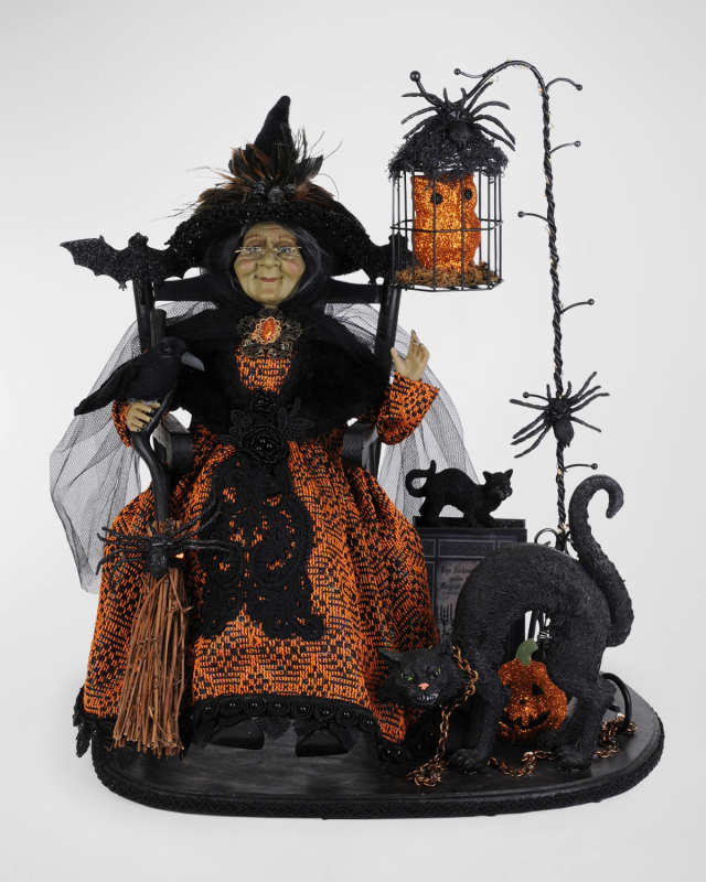 Lighted Spooky Story Teller Witch Halloween Decor