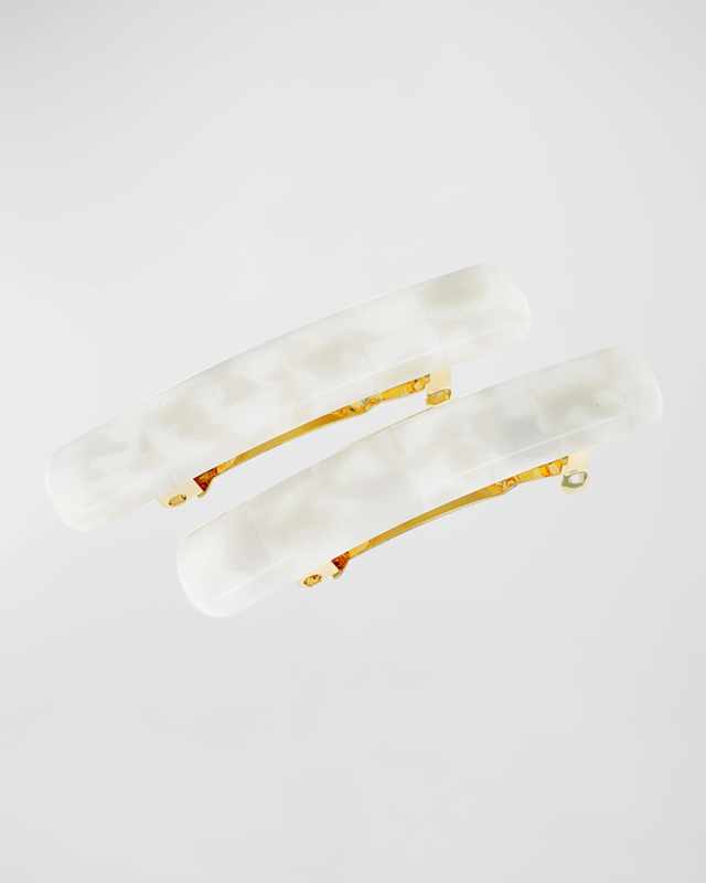 Mini Rectangle Barrette Pair