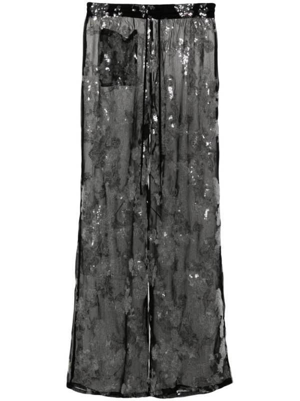 Nedi sequinned wide-leg trousers