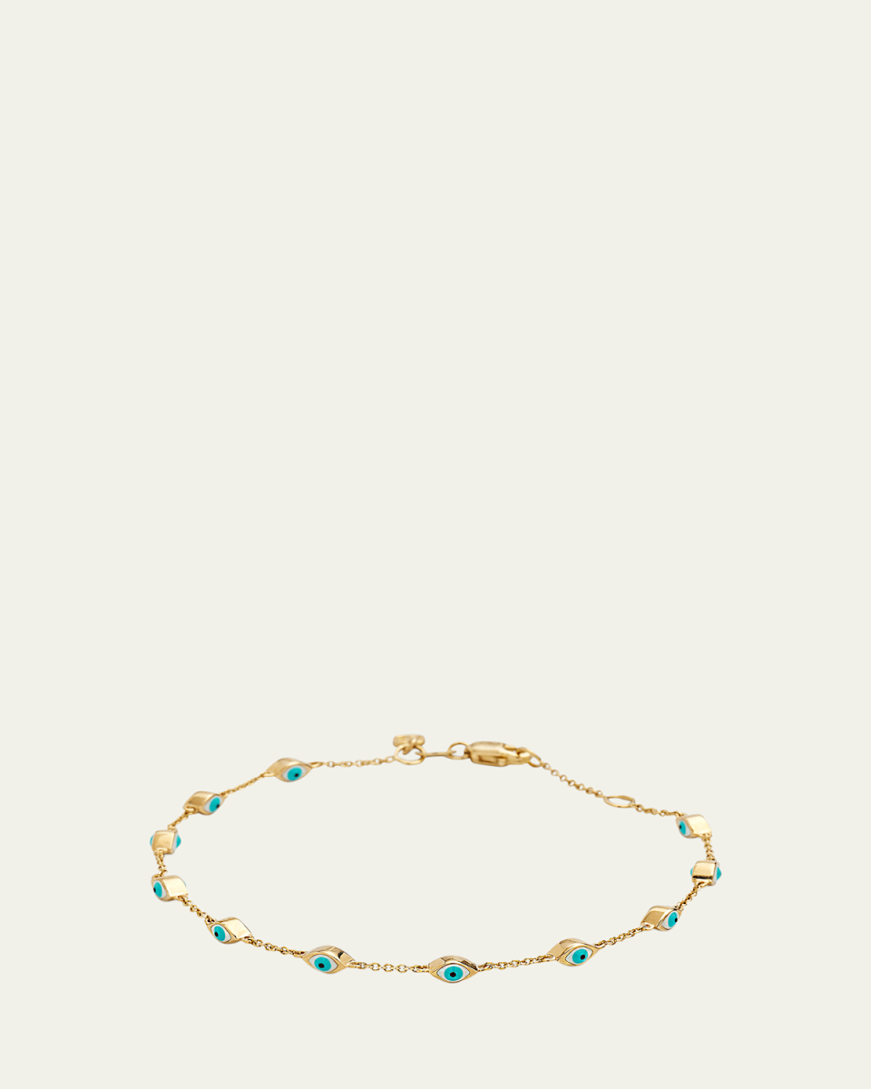 Multi Mini Enamel Evil Eye Bracelet