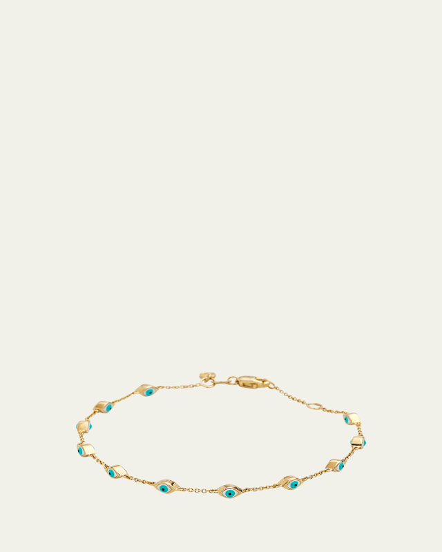 Multi Mini Enamel Evil Eye Bracelet