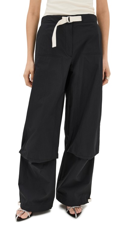 Jil Sander Relaxed Fit Straight Cut Pants Black