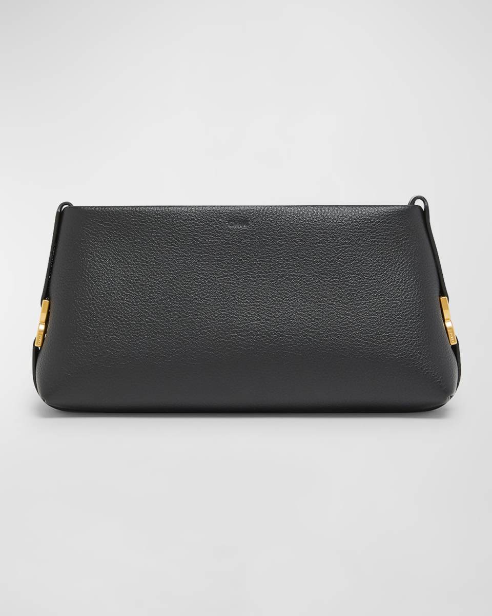 Marcie Clutch Bag in Grained Leather