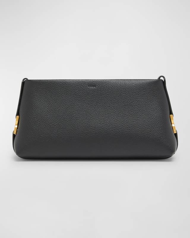 Marcie Clutch Bag in Grained Leather