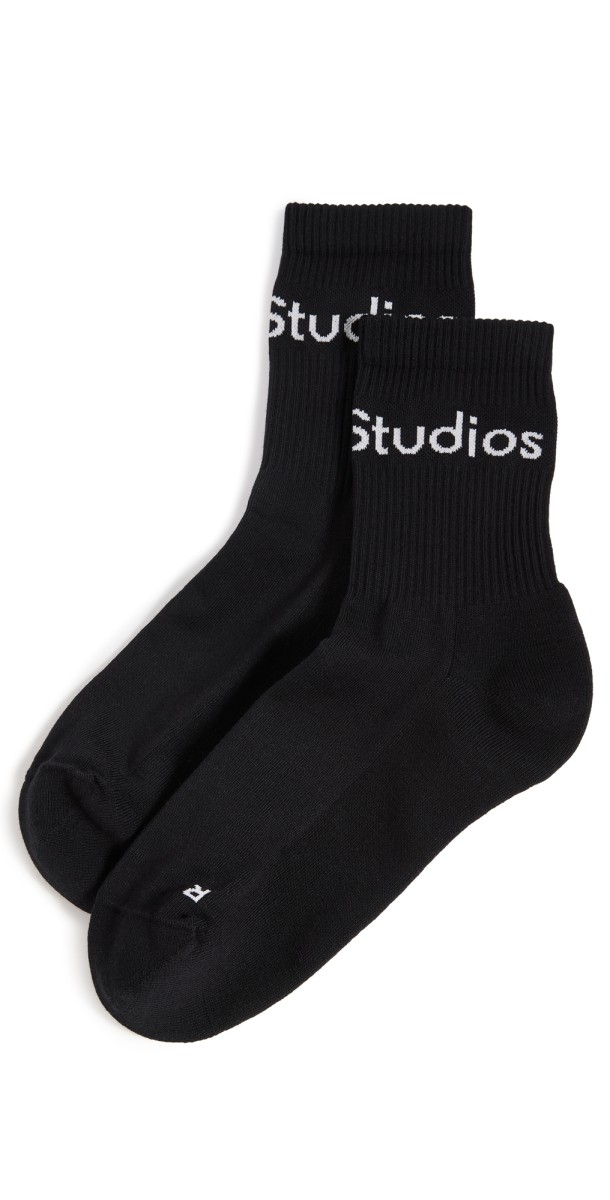 Acne Studios Logo Socks Black/Ivory